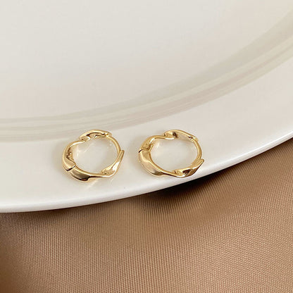 Dazzling Charm: Korean-Inspired Gold-Plated Earrings with Embedded Diamonds