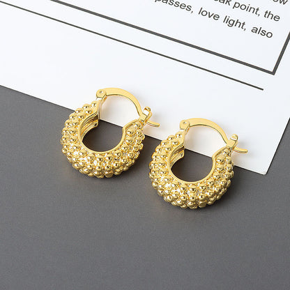 Dazzling Charm: Korean-Inspired Gold-Plated Earrings with Embedded Diamonds