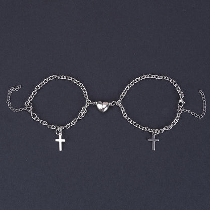 Heart Lock Unity: Couple Combination Bracelet