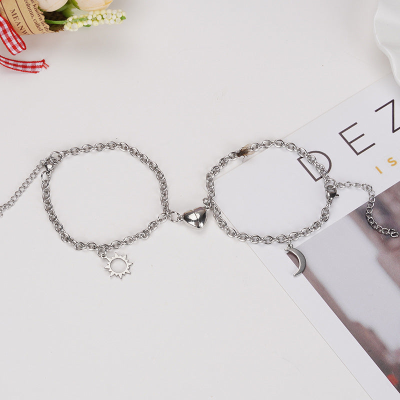 Heart Lock Unity: Couple Combination Bracelet