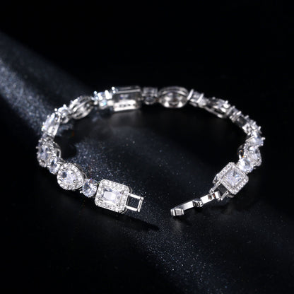 Radiant Elegance: Water Drop Multi-shape Horse Eye Zircon Bracelet