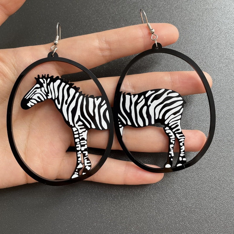 Whimsical Creatures: Acrylic Dangle Earrings in Asymmetric Black