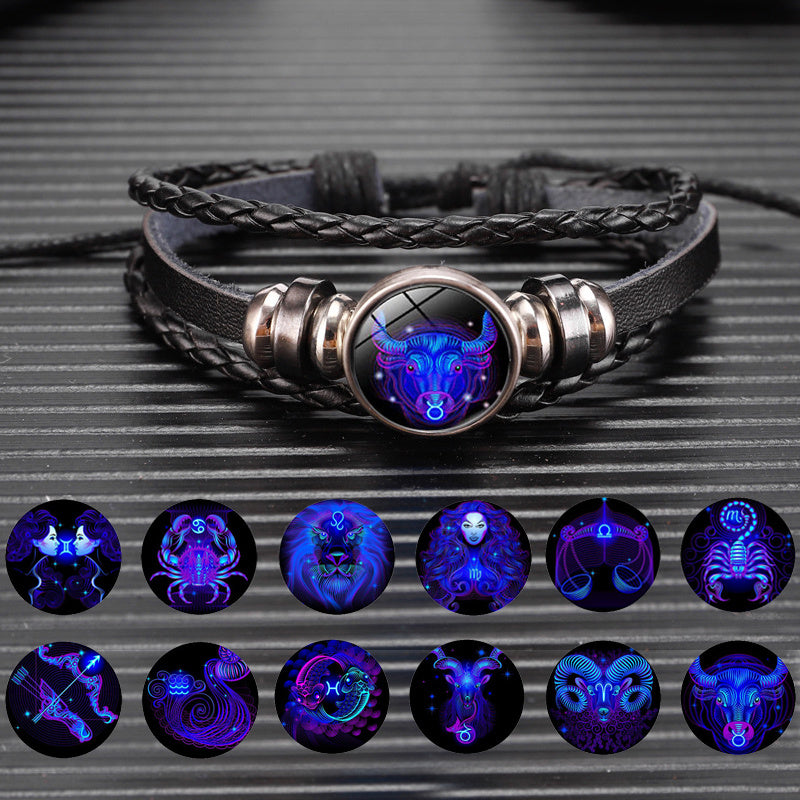 Celestial Weave: Zodiac Constellation Braided Bracelet for Men, Women, and Kids