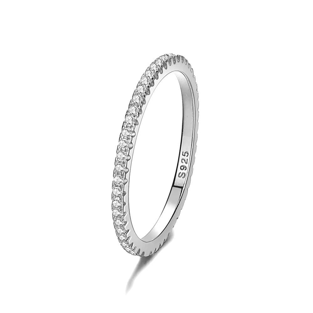 S925 Sterling Silver Row Diamond Ring: Unique Design for Women with Special Appeal