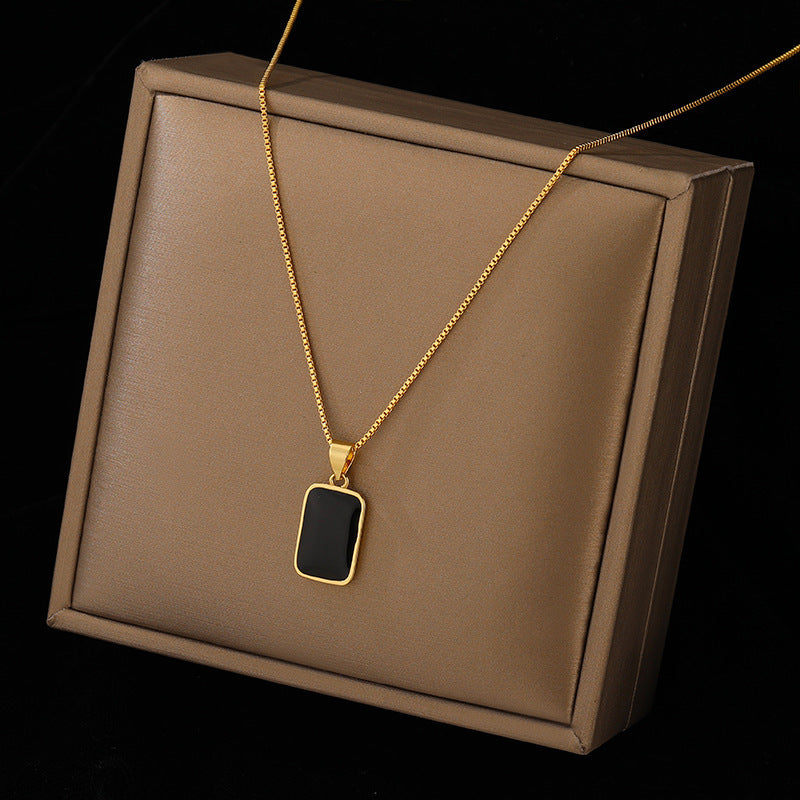 18K Gold Noir: Niche Design Non-Fading Titanium Steel Necklace