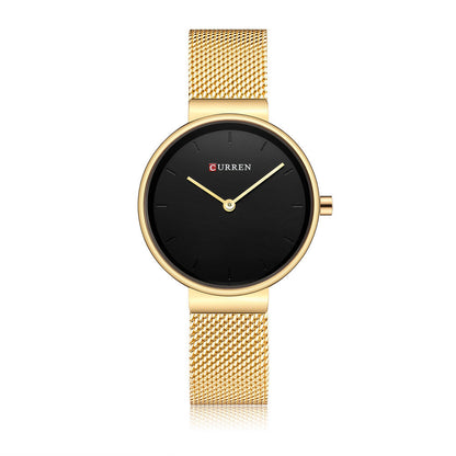 Stylish Elegance: Women's Mesh Belt Casual Business Pointer Quartz Watch