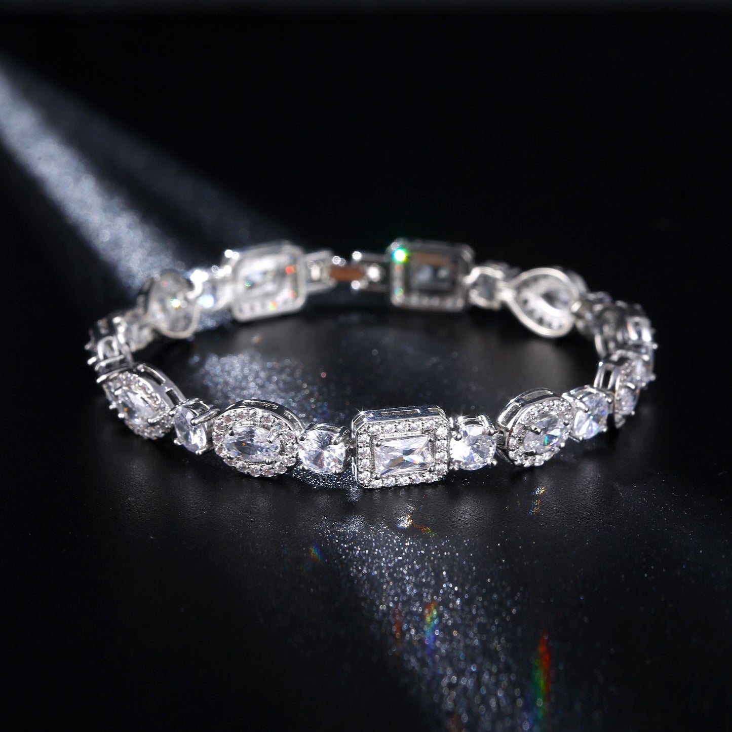 Radiant Elegance: Water Drop Multi-shape Horse Eye Zircon Bracelet